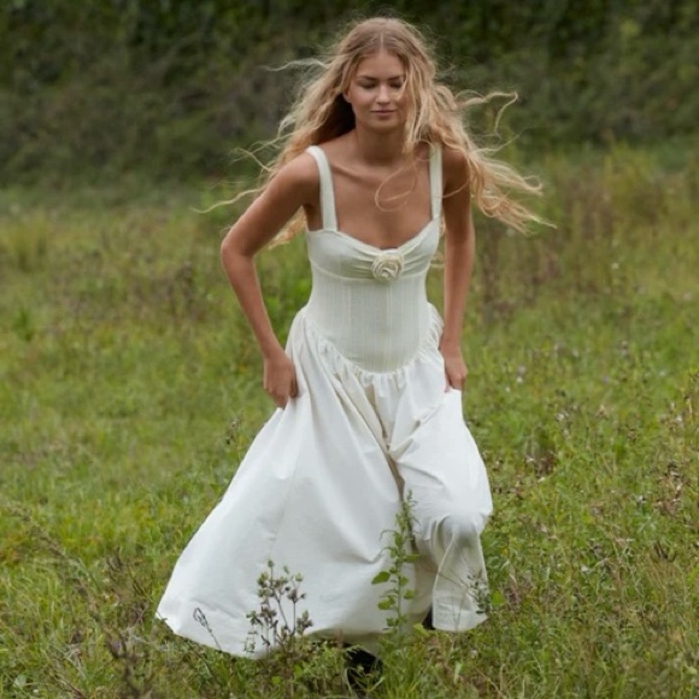 For Love & Lemons Billie Pointelle Midi Dress